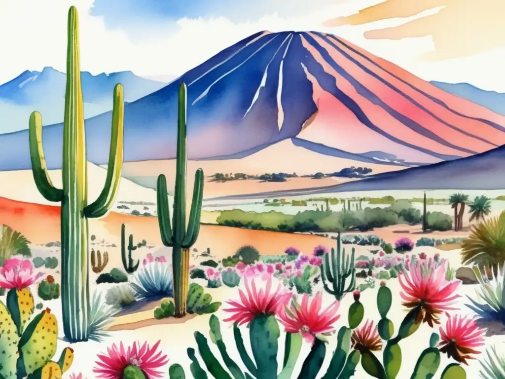 Paisaje impresionante del Desierto de Atacama con flora adaptada (110 caracteres)