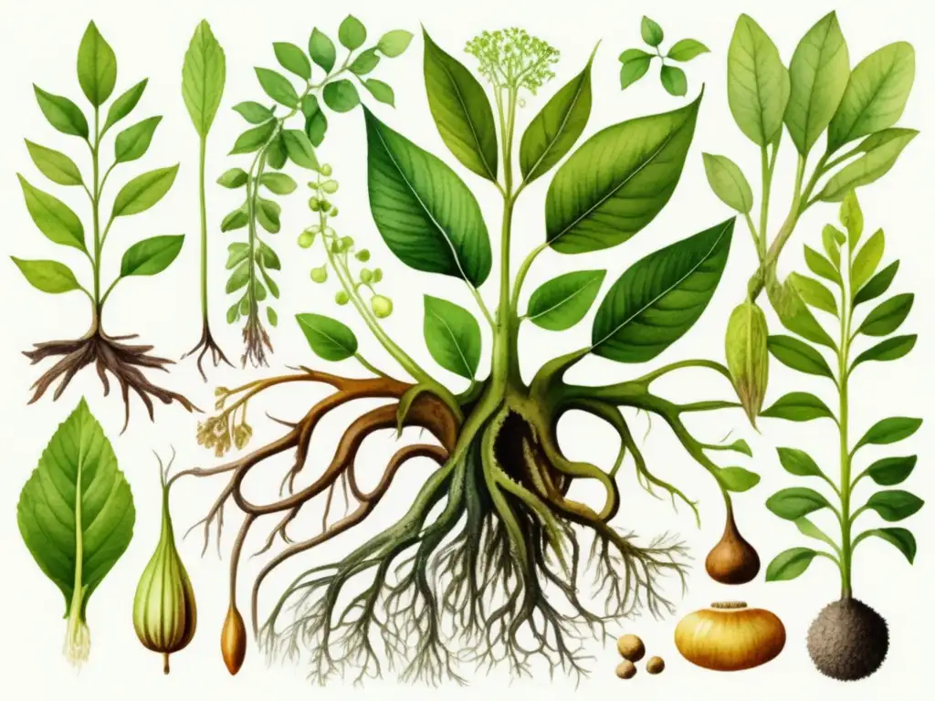 Plantas tóxicas: anatomía y venenosidad, detalle acuarela