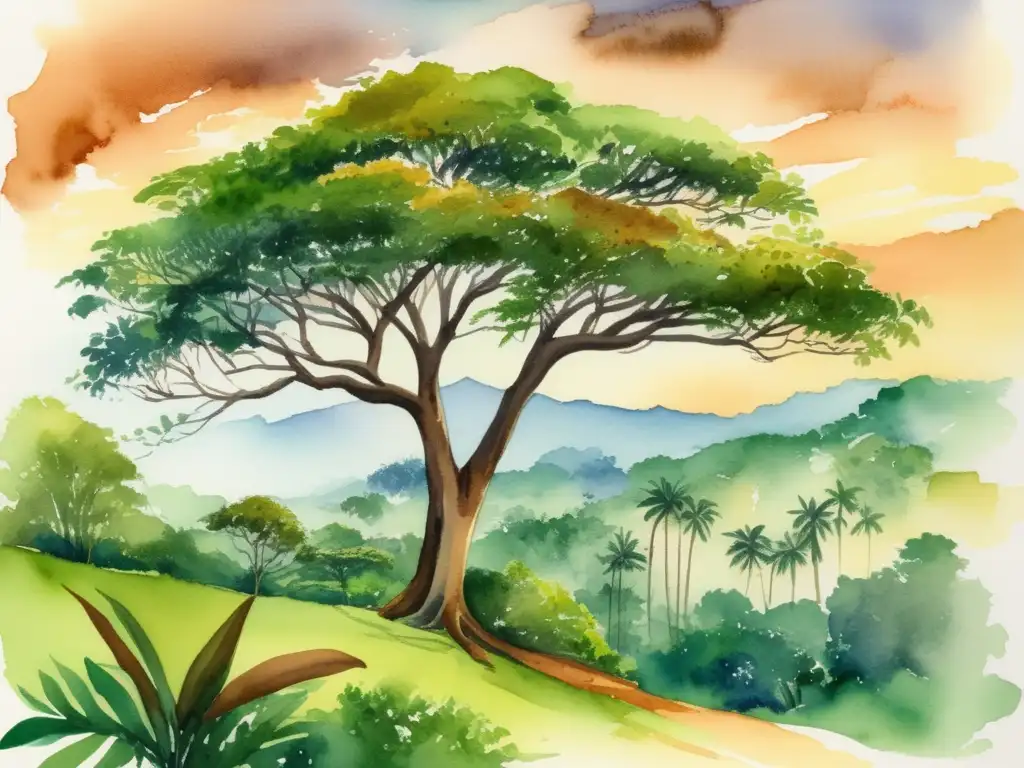 Paisaje exuberante de Sri Lanka con árbol de canela y biodiversidad endémica