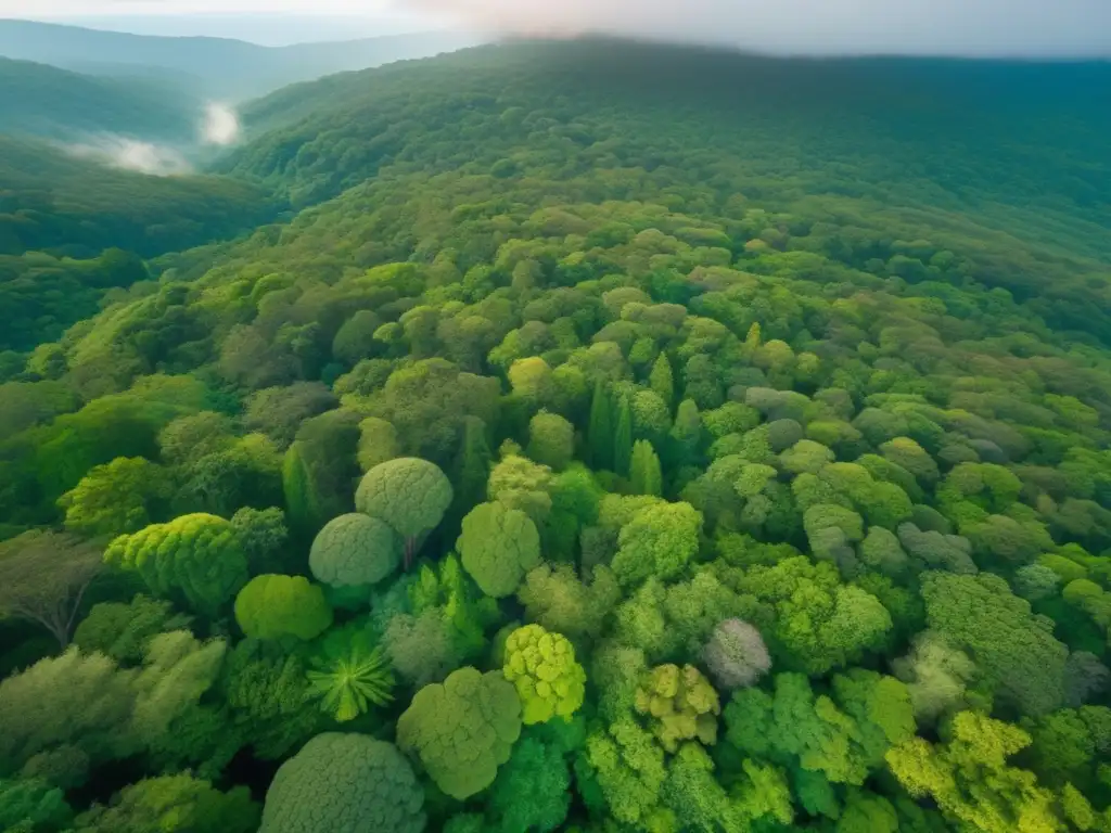 Bosque verde exuberante muestra importancia de la botánica en el cambio climático