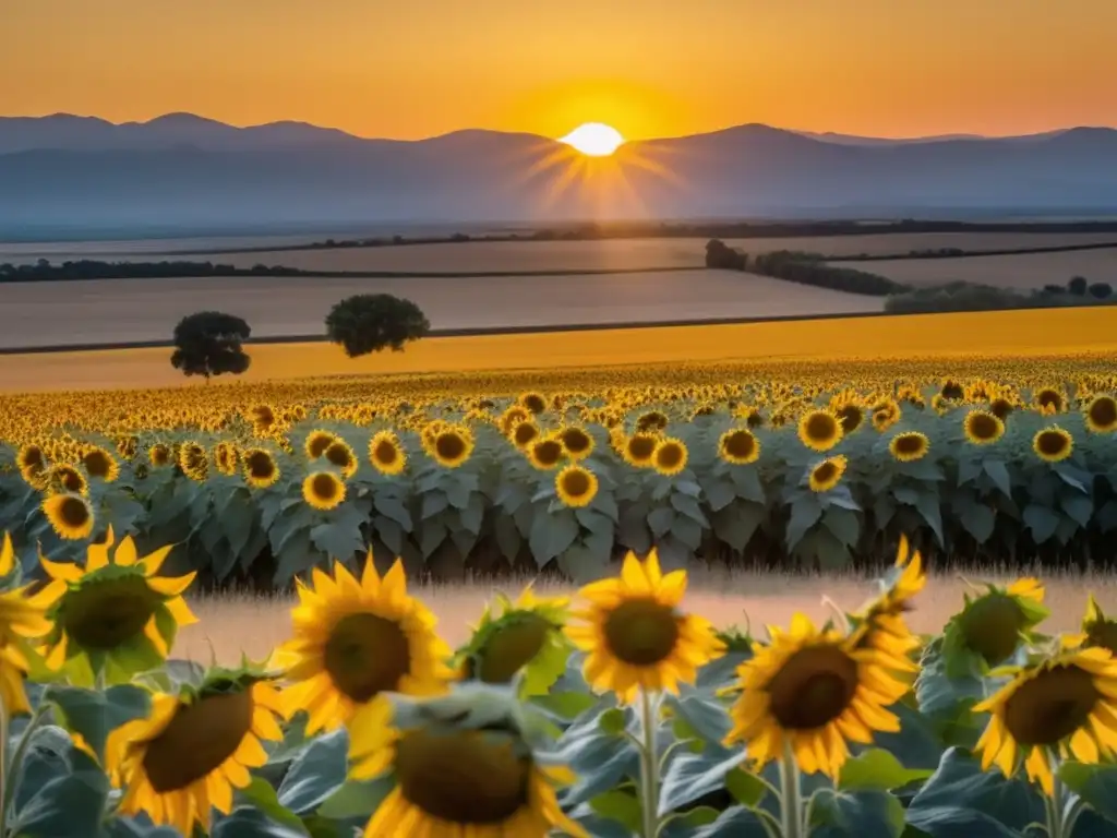 Paisaje argentino de girasoles: Beneficios económicos del cultivo en Argentina