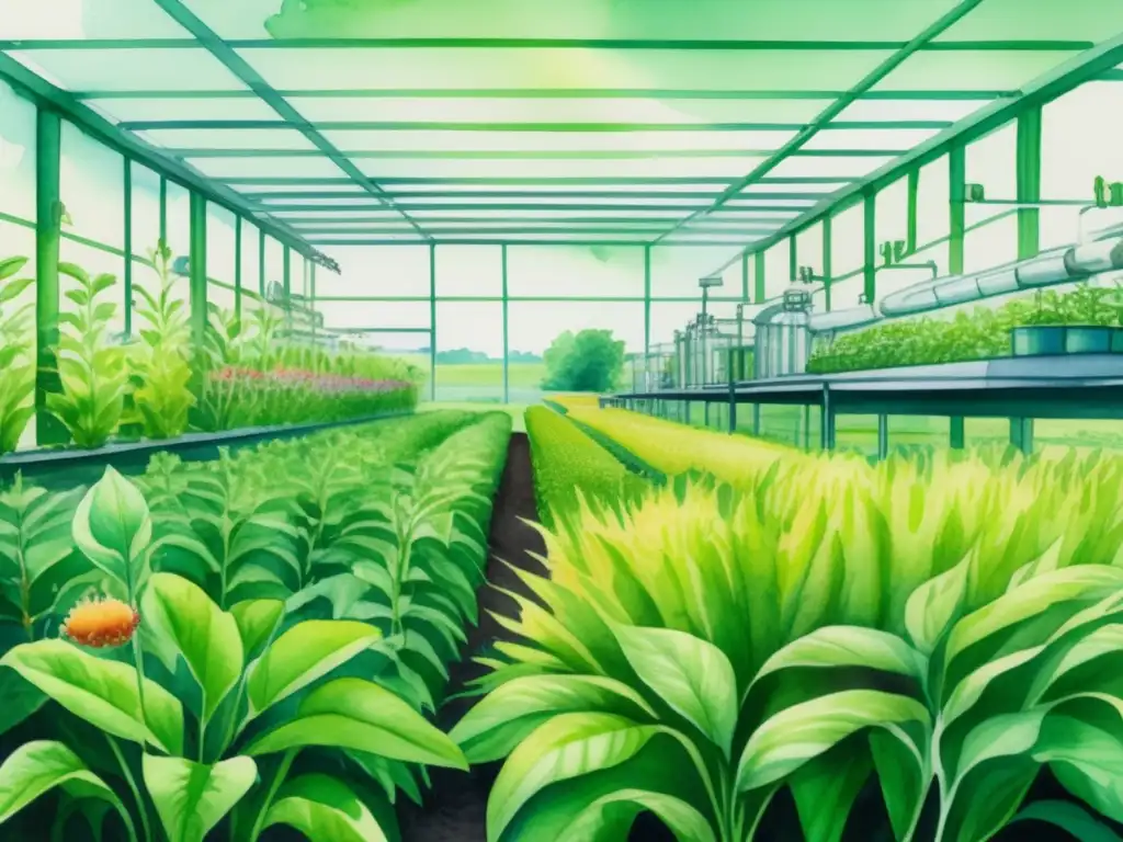 Lush green field with genetically modified plants showcasing their traits