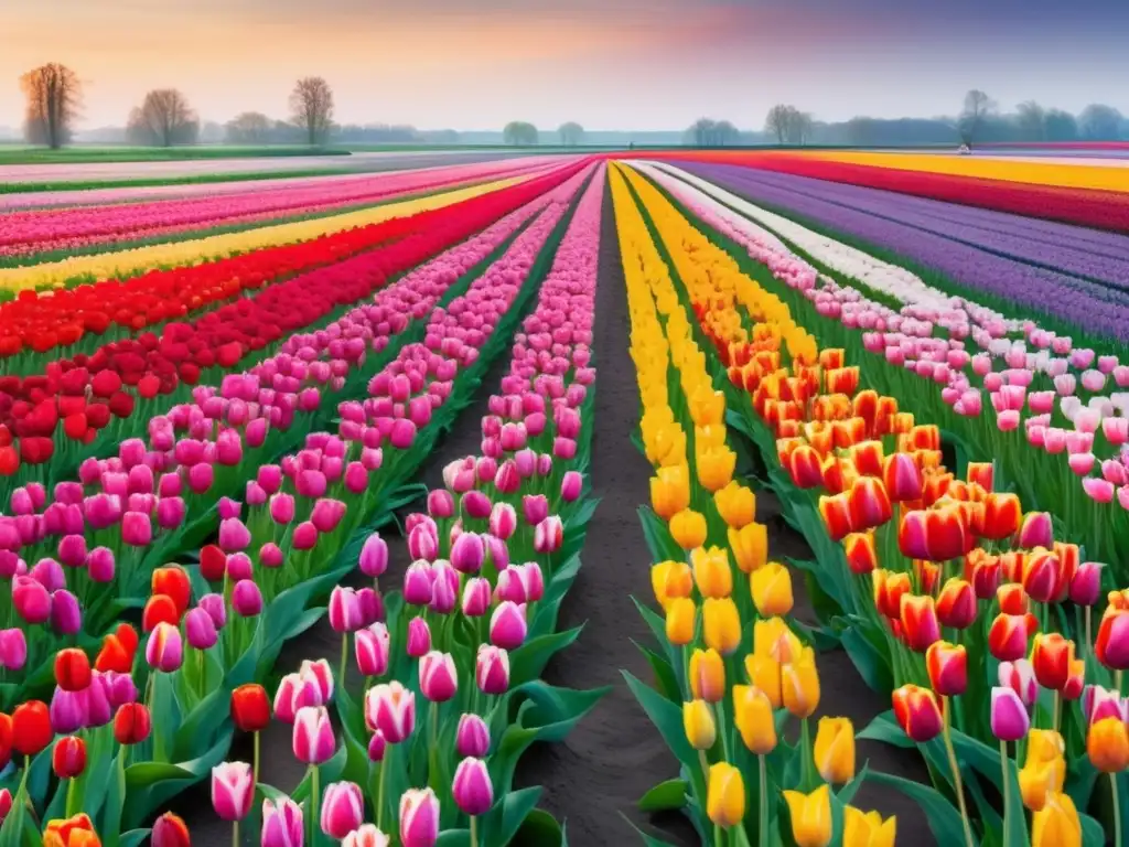 Pintura acuarela: Tulipanes en Países Bajos - Historia y cultura de los tulipanes