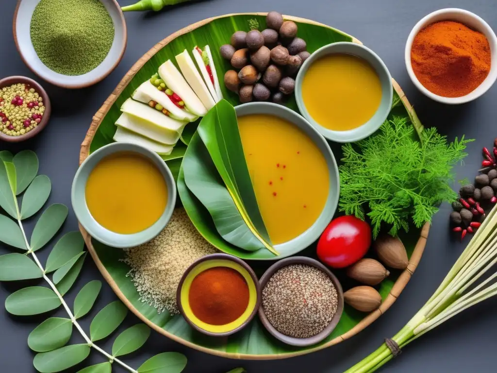 Beneficios culinarios de plantas africanas con colores vibrantes y elementos educativos