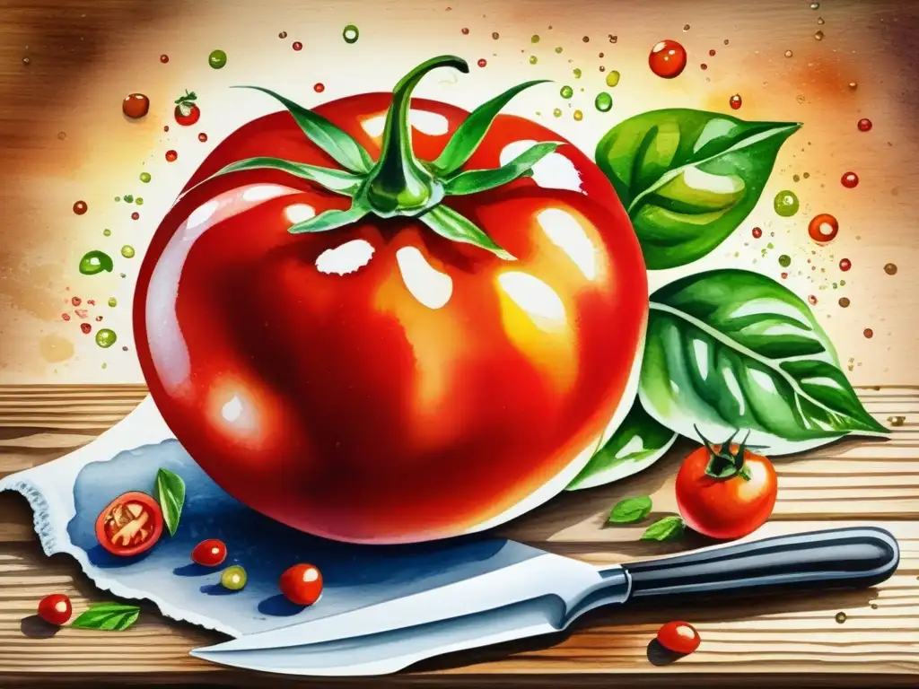 Tomate rojo y fresco en tabla de cortar de madera - Beneficios del consumo de tomate