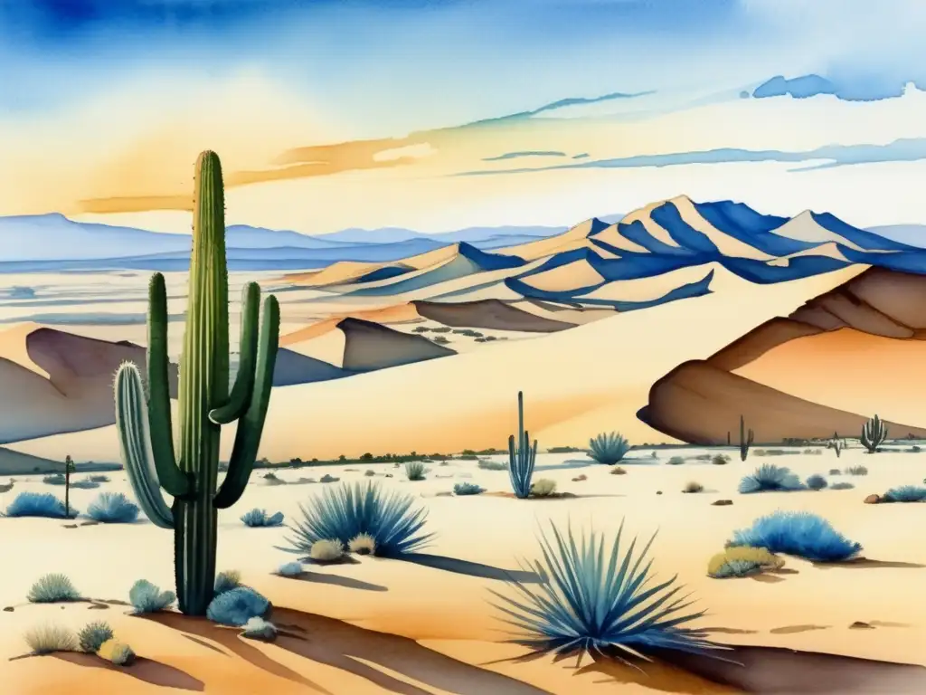 Paisaje del Gran Desierto del Victoria con plantas adaptadas al calor extremo