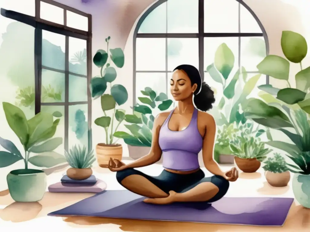 Beneficios espirituales: estudio yoga con plantas aromáticas