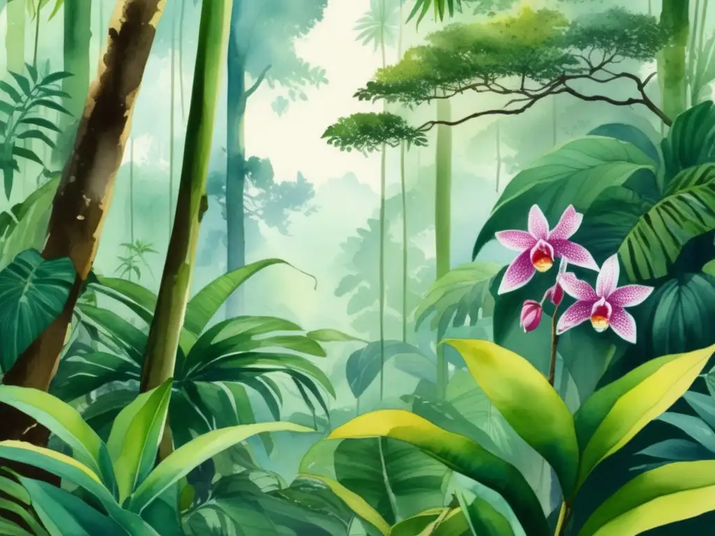 Plantas en peligro de Asia: ilustración acuarela de gran belleza y detalle