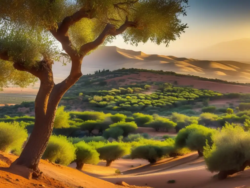 Paisaje marroquí con argán: Tradición y belleza