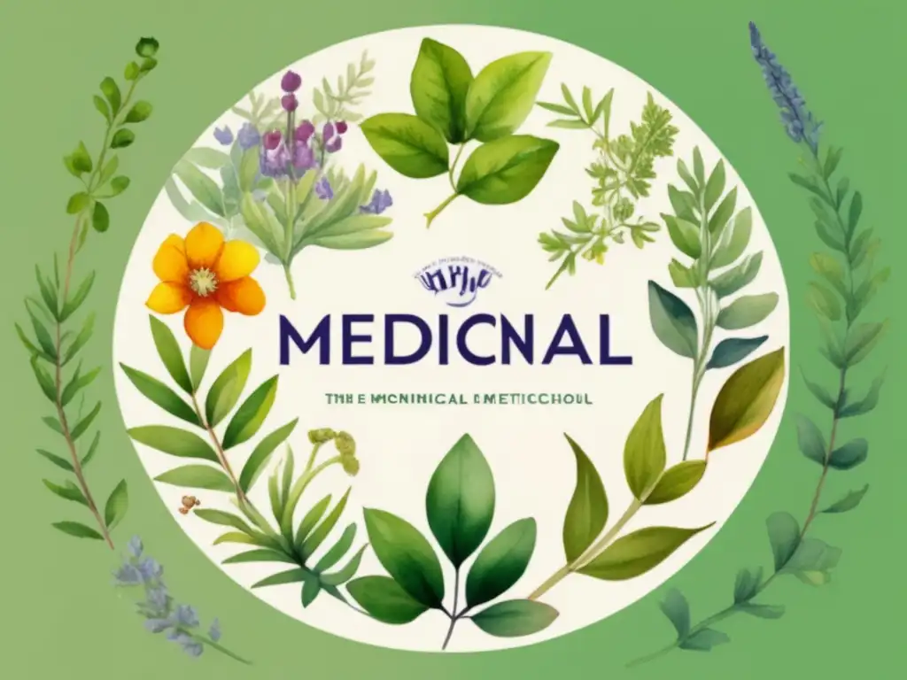 Ilustración acuarela plantas medicinales para adelgazar: efectividad, detalle y armonía