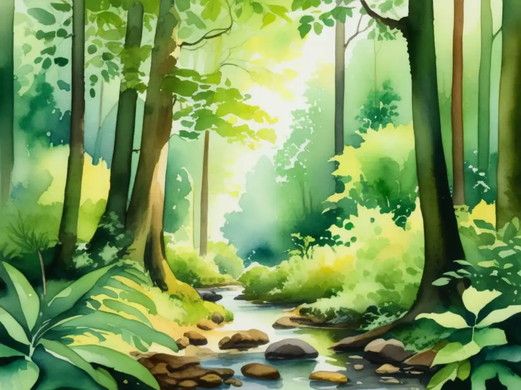 Lush forest scene: Importancia fotosíntesis y respiración en ciclo del carbono