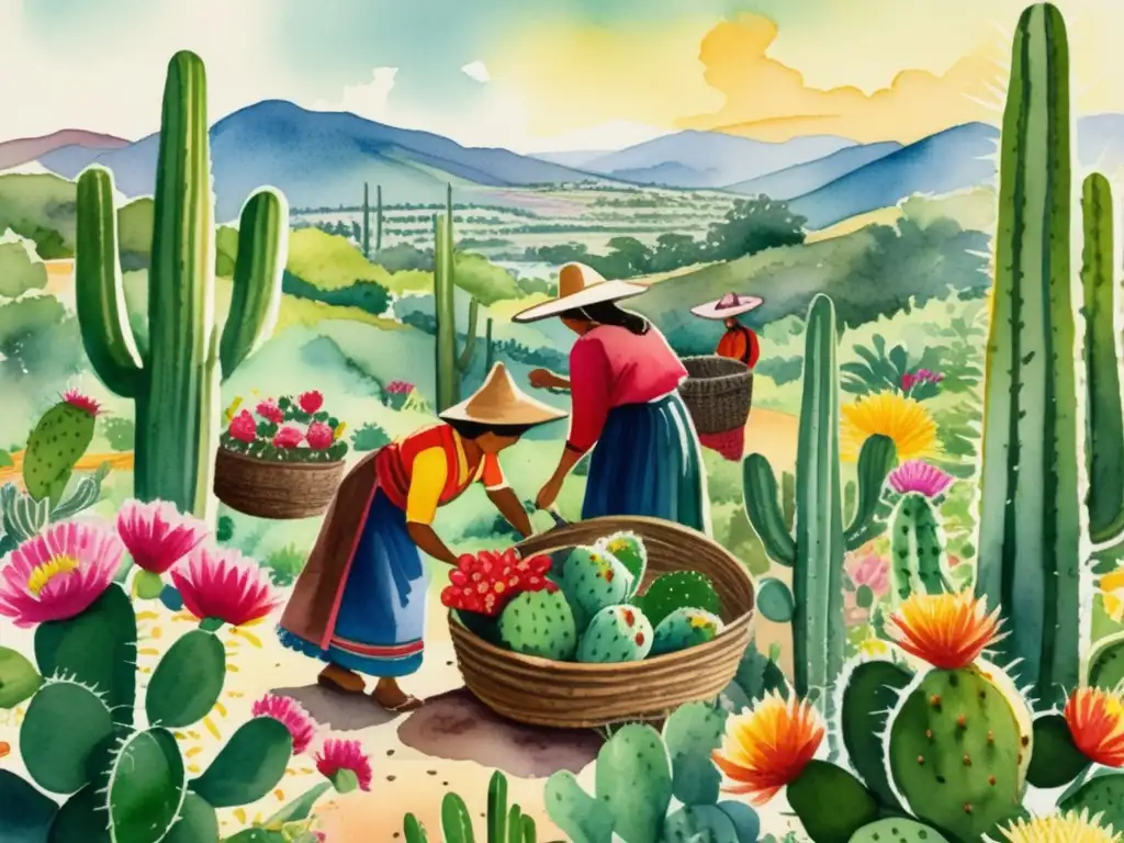 Paisaje mexicano: cochinilla, flora y economía local