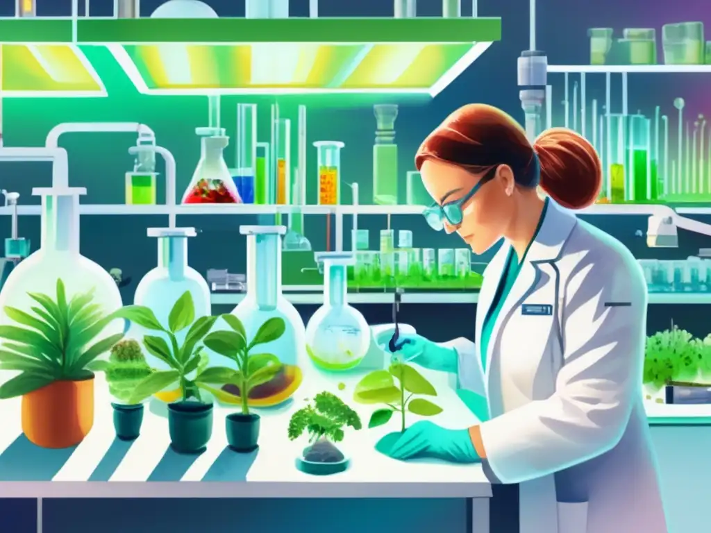 Imagen de laboratorio: Plantas modificadas genéticamente en la industria farmacéutica