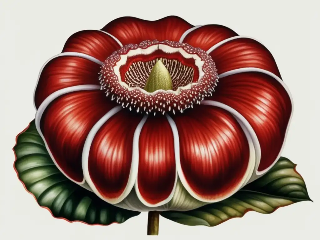 Flor fantasma de Tailandia Rafflesia, imagen acuarela 8k detallada captura la magnífica flor en todo su esplendor