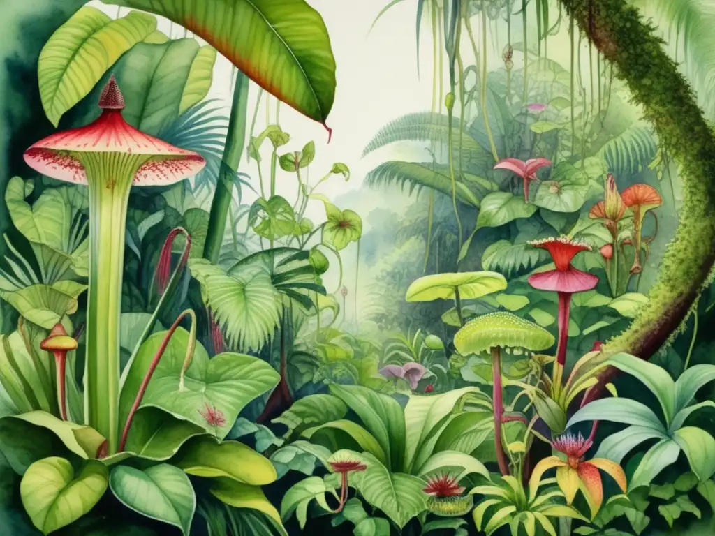 Peligrosidad plantas carnívoras humanos en exuberante bosque tropical