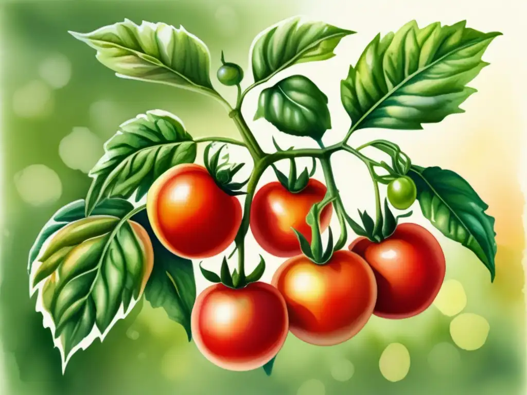 Tomate en pleno crecimiento con beneficios del consumo de tomate
