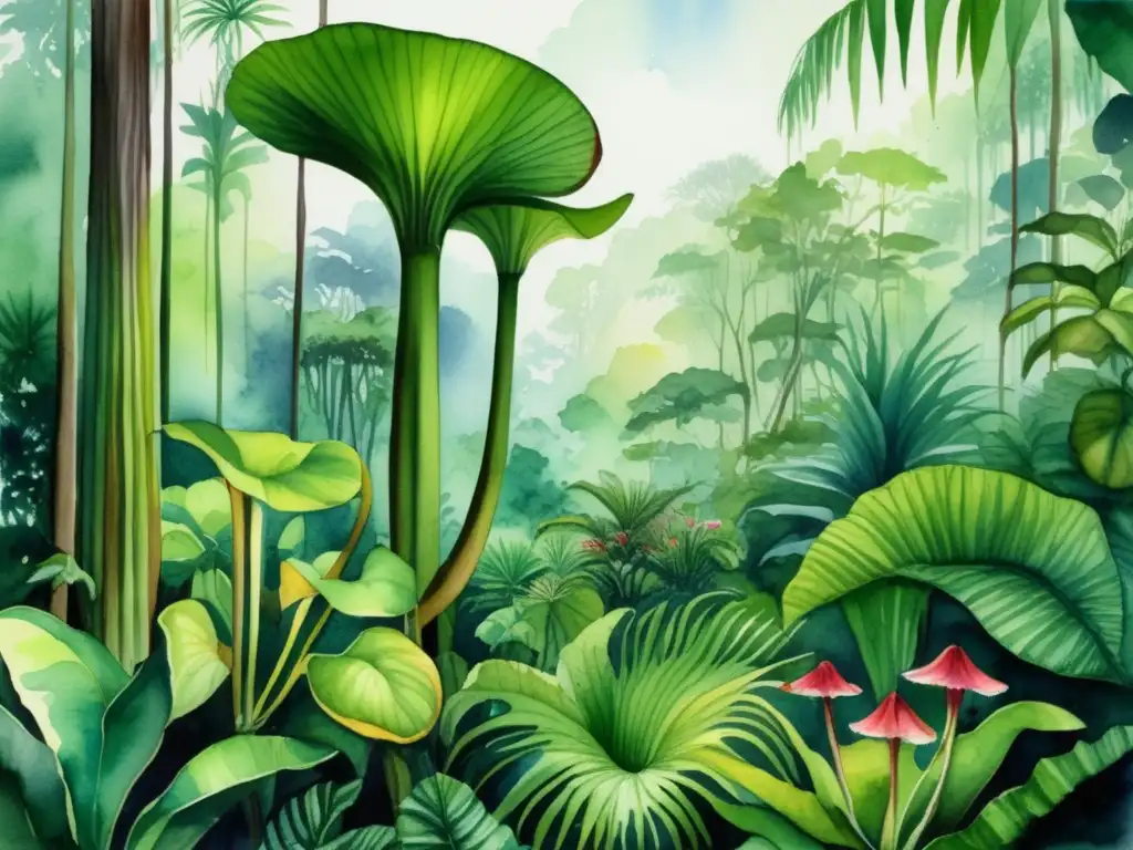 Evolución histórica de plantas carnívoras en una exuberante selva tropical