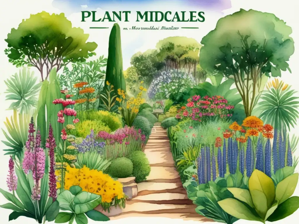 Jardín botánico con plantas medicinales - Guía práctica de identificación