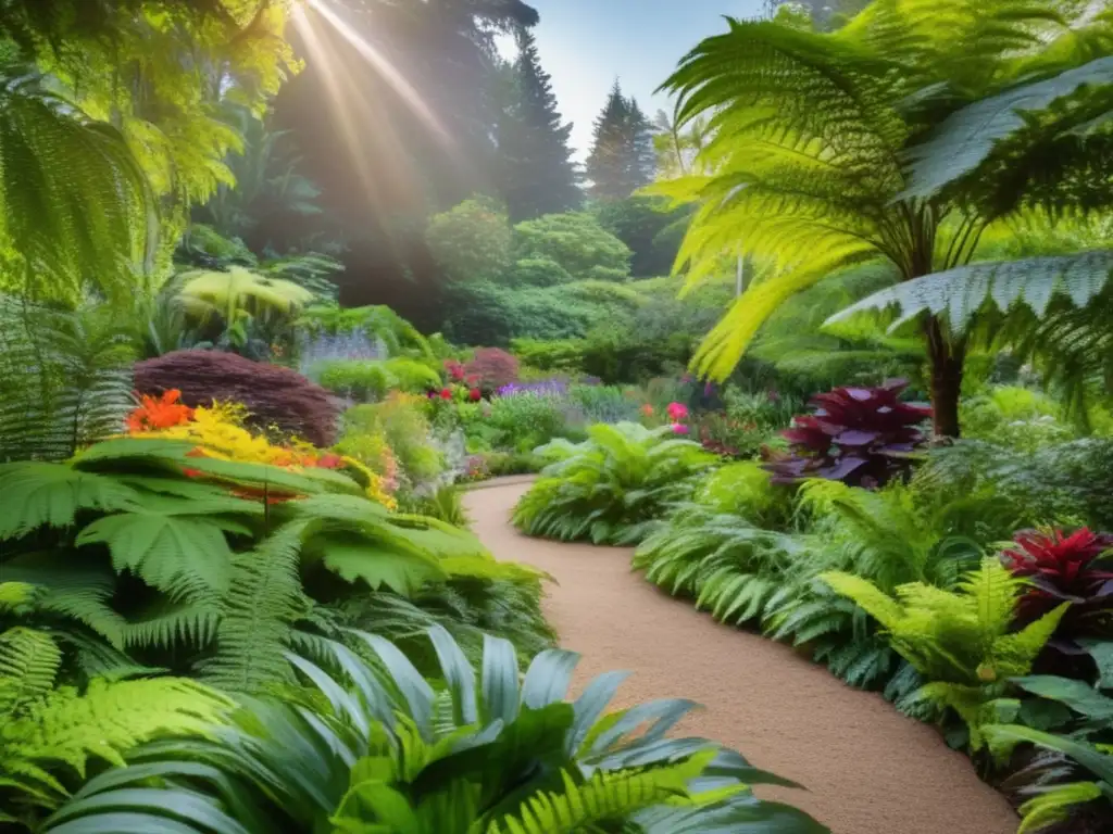 Un jardín botánico exuberante y diverso muestra la riqueza y diversidad del reino vegetal