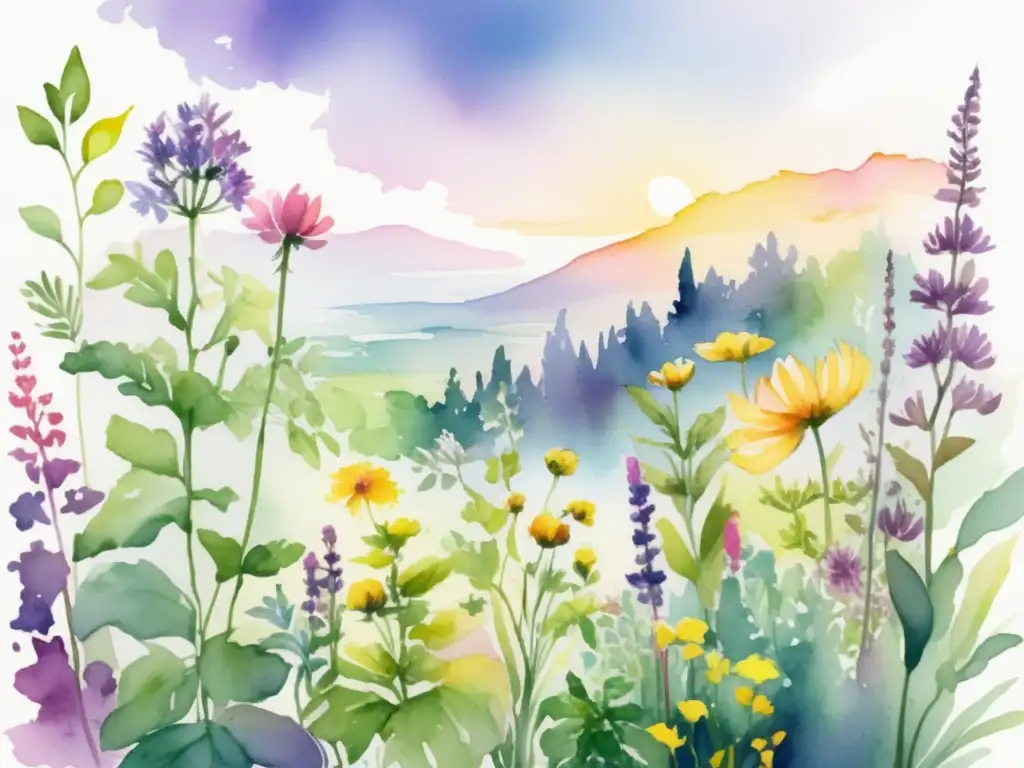 Jardín herbario vibrante con plantas medicinales en flor Jardín de hierbas medicinales con beneficios postoperatorios