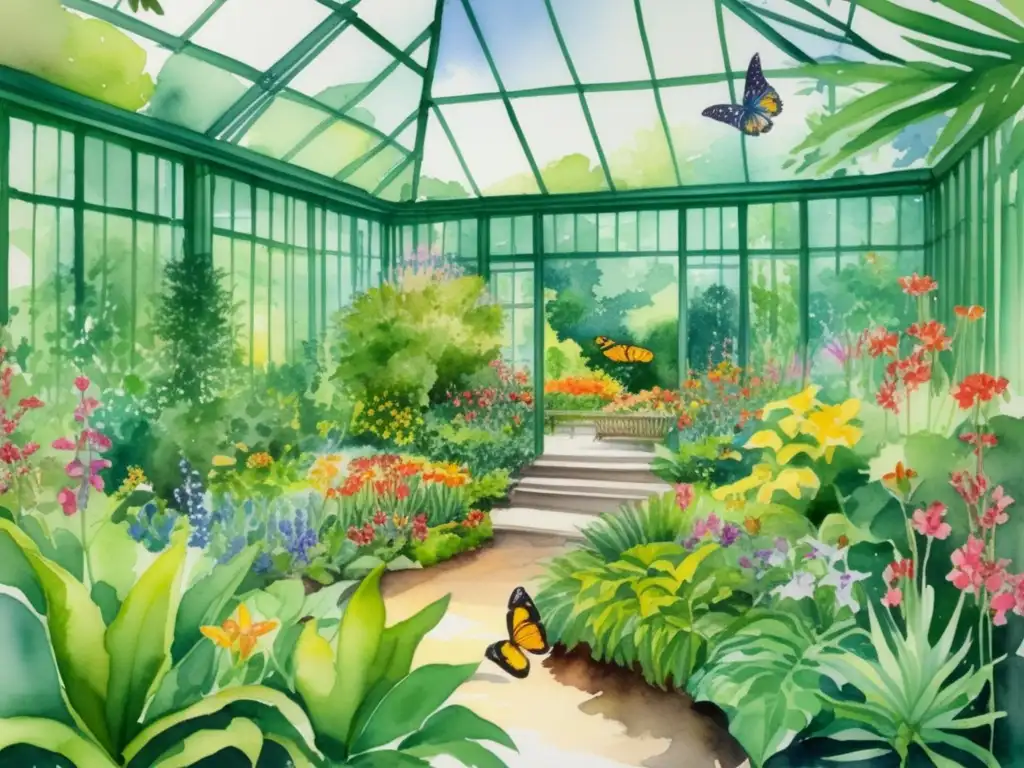 Un jardín con plantas en peligro, colores vibrantes, detalle exquisito