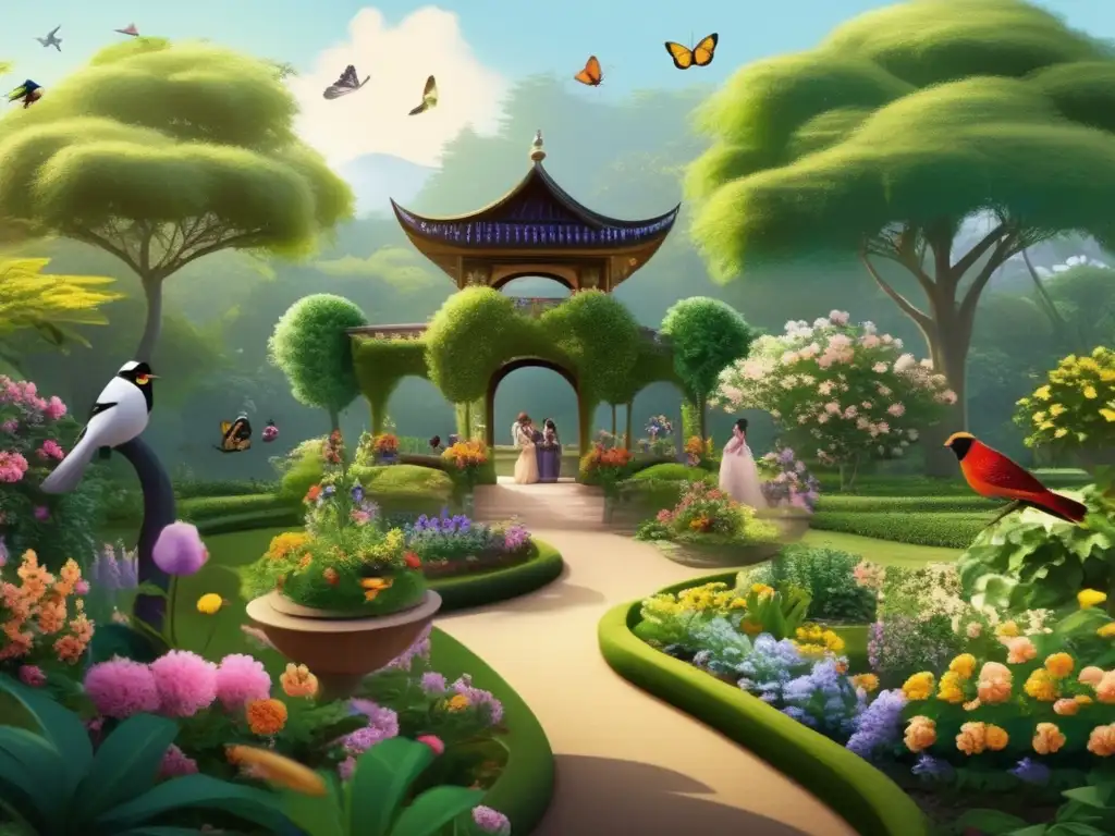 Jardín vibrante con niños jardineros Técnicas de jardinería para niños: educando jardineros jóvenes en un hermoso jardín lleno de vida y color