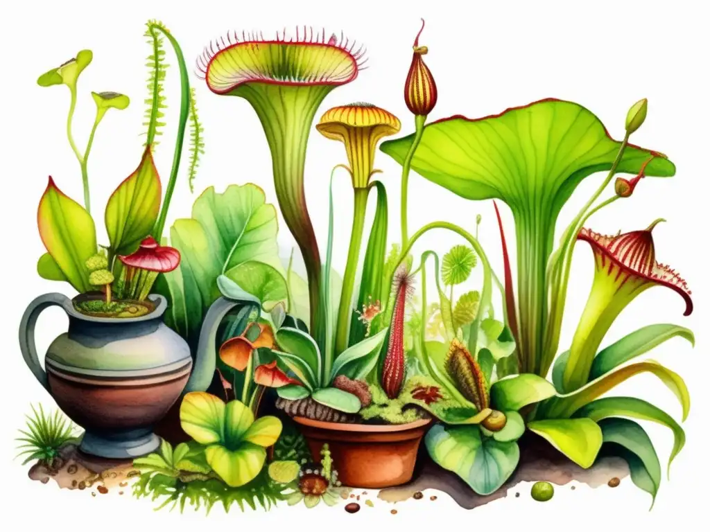 Jardín exuberante con plantas carnívoras Jardín lleno de plantas carnívoras: Mejores plantas carnívoras para jardines
