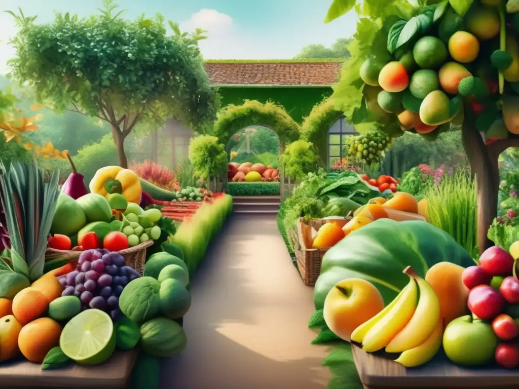 Jardín exuberante con frutas y verduras: Importancia económica de la botánica moderna