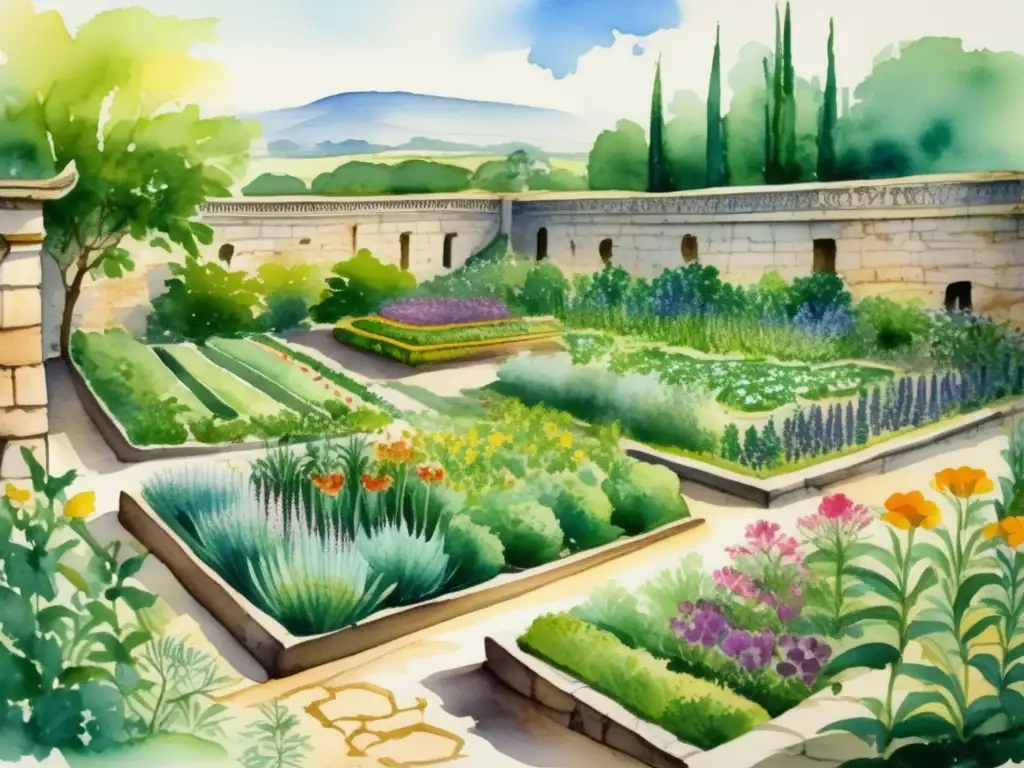 Jardín herbal antiguo con plantas medicinales: La evolución botánica de las plantas medicinales