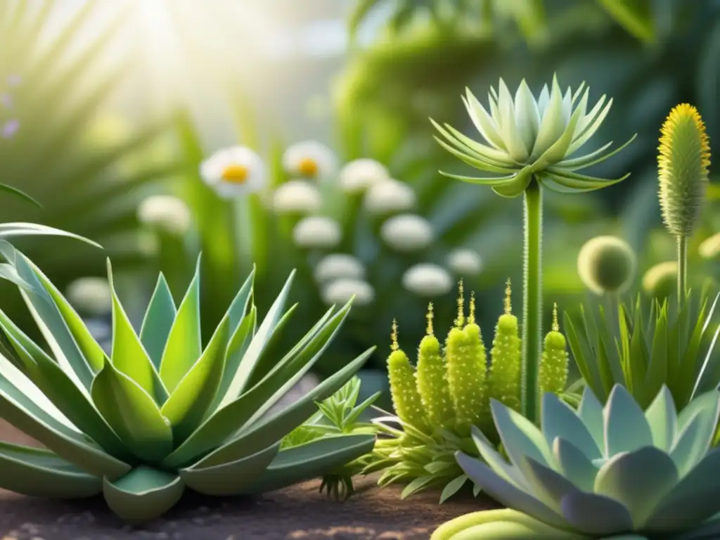 Un jardín vibrante con plantas medicinales Jardín medicinal con plantas beneficiosas postoperatorias