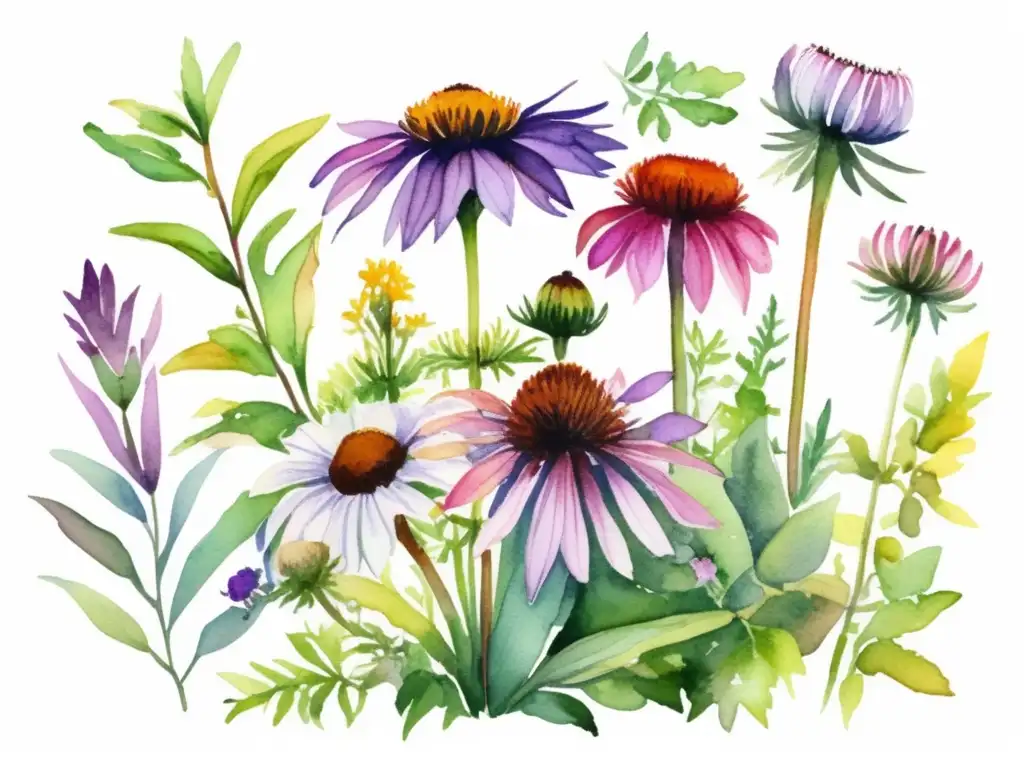 Plantas inmuno fortalecedoras: Echinacea, romero, tomillo, salvia