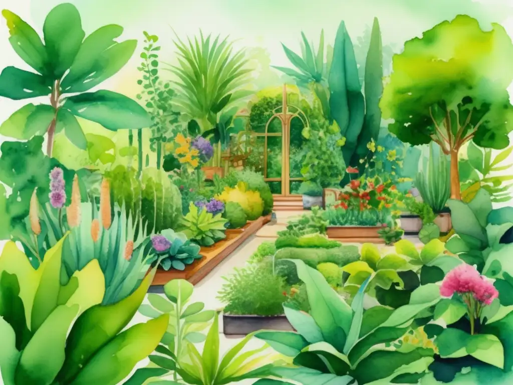 Jardín vibrante con sensores y plantas Jardín vibrante con sensores: Monitoreo detallado estado plantas con sensores