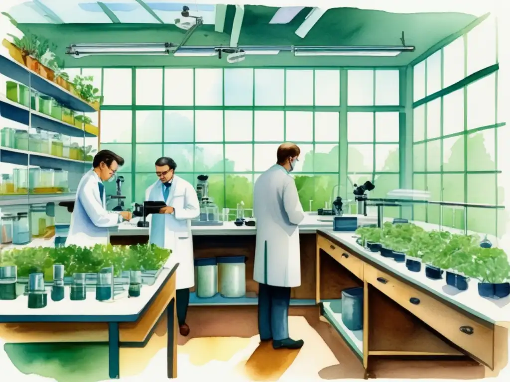 Laboratorio científico con investigadores estudiando plantas medicinales - Importancia histórica de plantas medicinales