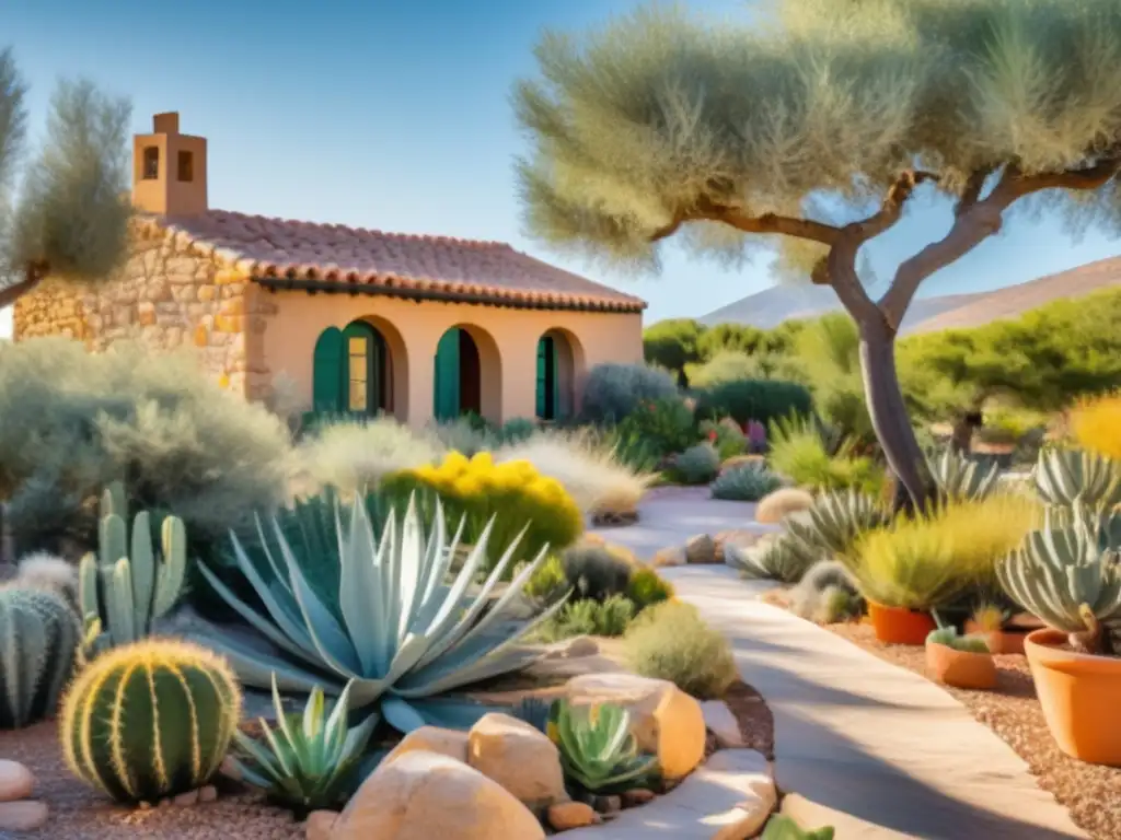 Jardín Mediterráneo con plantas resistentes a la sequía y altas temperaturas - Ciclo de vida plantas Mediterráneo