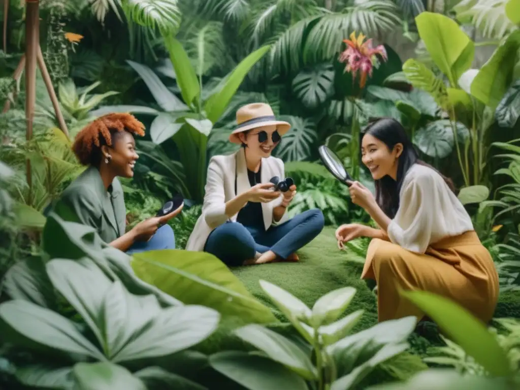 Un grupo de niños explorando un jardín vibrante