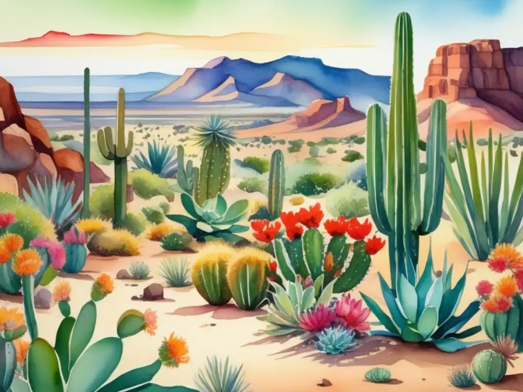 Pintura acuarela plantas desierto: Importancia cultural plantas desierto comunidades indígenas