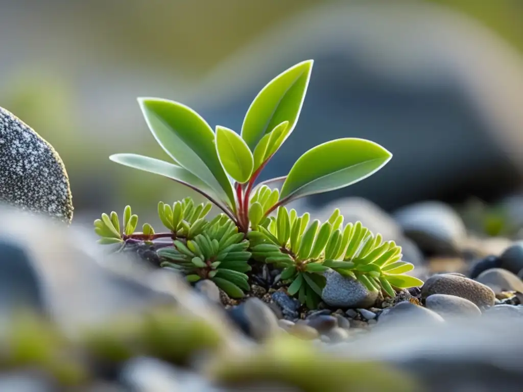 Planta tundra con adaptaciones morfológicas para sobrevivir en ambientes extremos