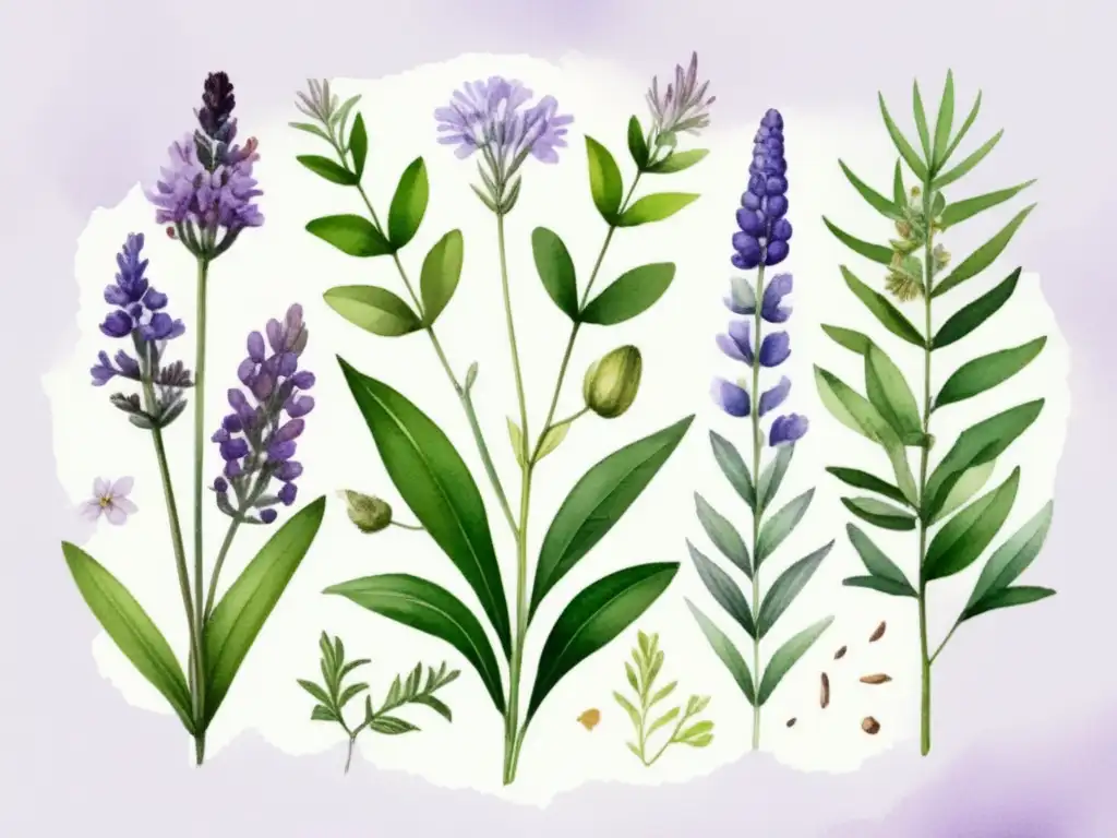 Ilustración acuarela: Beneficios plantas medicinales en cosmética natural