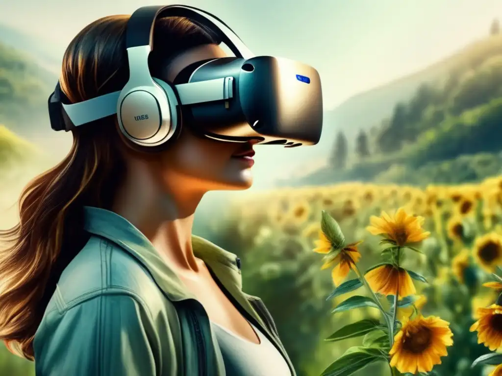 Beneficios de realidad virtual en enseñanza de botánica: imagen acuarela 8k para artículo