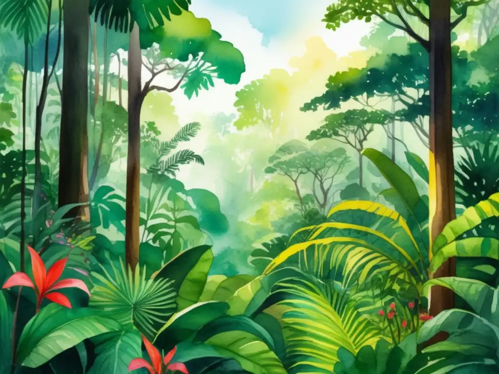 Un exuberante bosque tropical con diversidad de plantas: Mapas interactivos de plantas mundiales