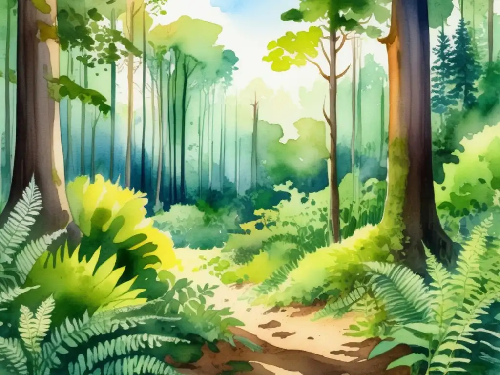 Transformación de paisaje: degradado a exuberante Paisaje forestal exuberante surgido de suelo degradado