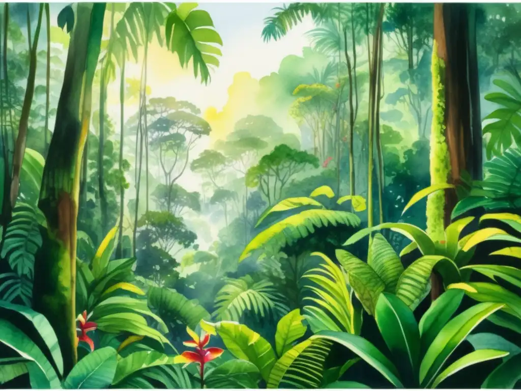 Importancia plantas tropicales para fauna: Bosque exuberante, vida silvestre, agua cristalina, belleza impresionante